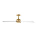 Visual Comfort Rozzen 52" Ceiling Fan, Damp Location - Burnished Brass with Matte White Blades
