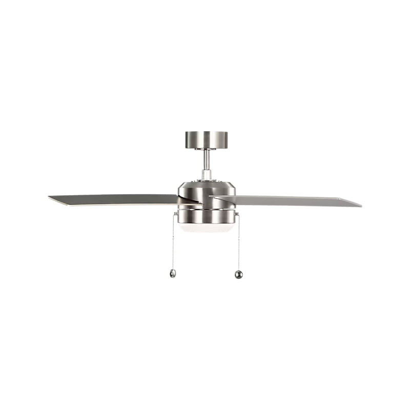 Generation Loni 52" Pull Chain Ceiling Fan with LED Light Kit - Brushed Steel with Brushed Steel / American Walnut Blades