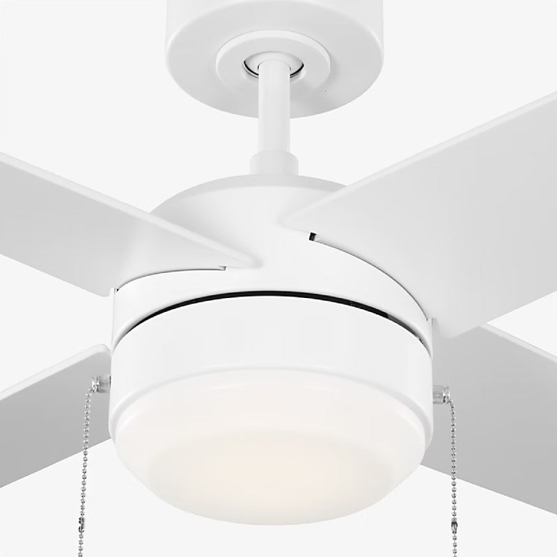 Generation Loni 52" Pull Chain Ceiling Fan with LED Light Kit - Matte White