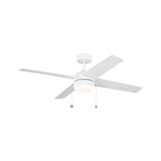Generation Loni 52" Pull Chain Ceiling Fan with LED Light Kit - Matte White