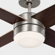 Generation Loni 52" Ceiling Fan with LED Light Kit - Brushed Steel with Brushed Steel / American Walnut Blades
