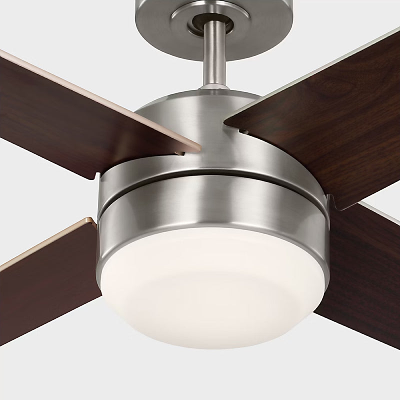 Generation Loni 52" Ceiling Fan with LED Light Kit - Brushed Steel with Brushed Steel / American Walnut Blades