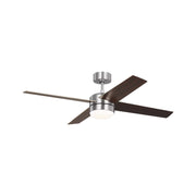 Generation Loni 52" Ceiling Fan with LED Light Kit - Brushed Steel with Brushed Steel / American Walnut Blades