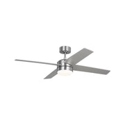 Generation Loni 52" Ceiling Fan with LED Light Kit - Brushed Steel with Brushed Steel / American Walnut Blades