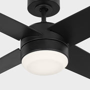 Generation Loni 52" Ceiling Fan with LED Light Kit - Midnight Black with Midnight Black / American Walnut Blades