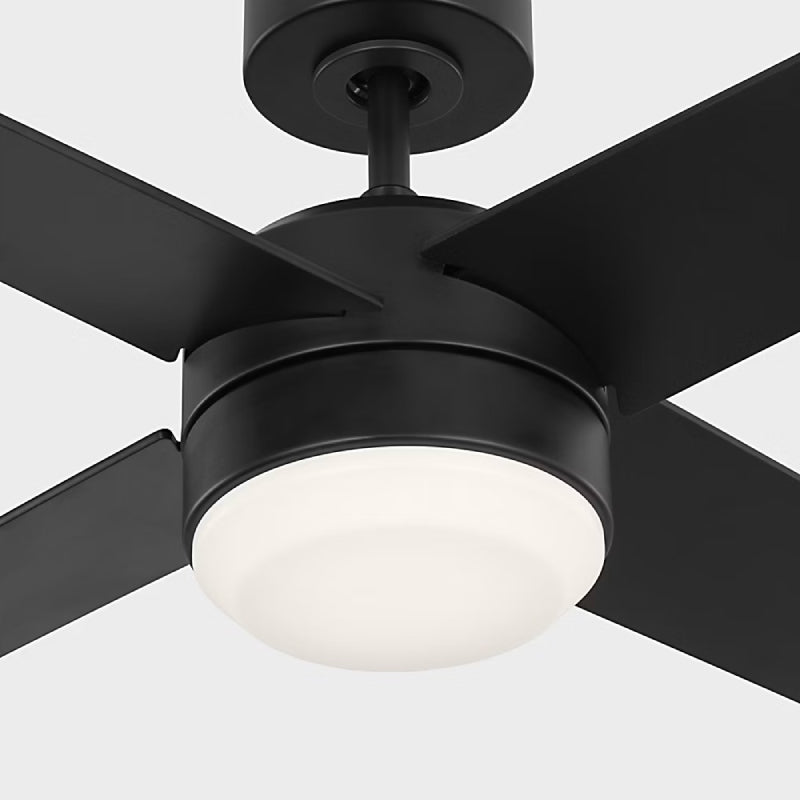 Generation Loni 52" Ceiling Fan with LED Light Kit - Midnight Black with Midnight Black / American Walnut Blades