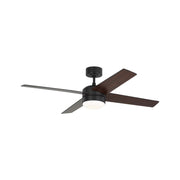 Generation Loni 52" Ceiling Fan with LED Light Kit - Midnight Black with Midnight Black / American Walnut Blades