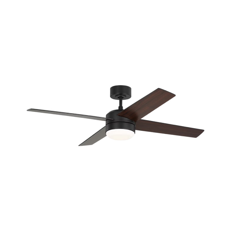Generation Loni 52" Ceiling Fan with LED Light Kit - Midnight Black with Midnight Black / American Walnut Blades