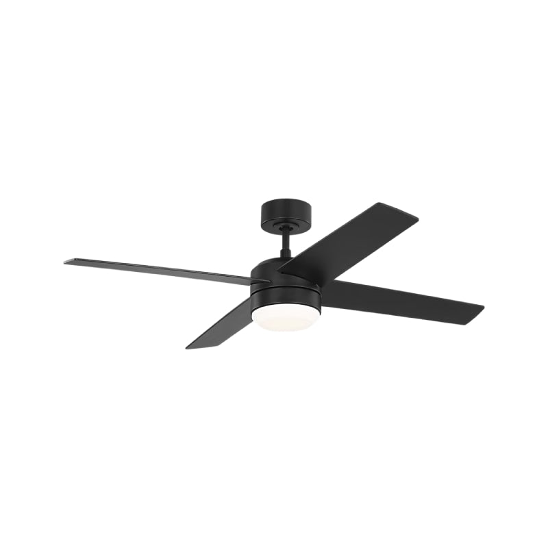 Generation Loni 52" Ceiling Fan with LED Light Kit - Midnight Black with Midnight Black / American Walnut Blades