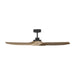 Visual Comfort Collins Smart 52" Ceiling Fan - Midnight Black with Natural Honey Blades