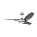 Visual Comfort 3TNSM52 Topan Smart 52" Ceiling Fan with LED Light Kit - Brushed Steel with Silver Blades