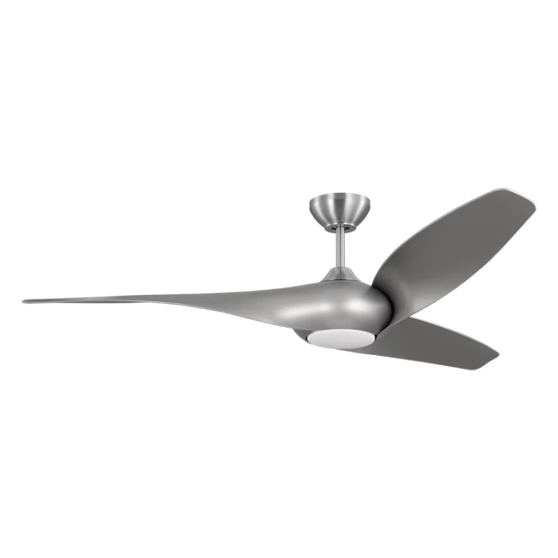 Visual Comfort 3TNSM60 Topan Smart 60" Indoor/Outdoor Ceiling Fan with LED Light Kit - Brushed Steel