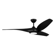 Visual Comfort 3TNSM60 Topan Smart 60" Indoor/Outdoor Ceiling Fan with LED Light Kit - Midnight Black