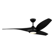 Visual Comfort 3TNSM60 Topan Smart 60" Indoor/Outdoor Ceiling Fan with LED Light Kit - Midnight Black