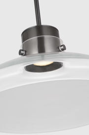 Visual Comfort AKPD593 Morgan 1-lt 22" LED Pendant - Burnished Bronze with Clear Glass