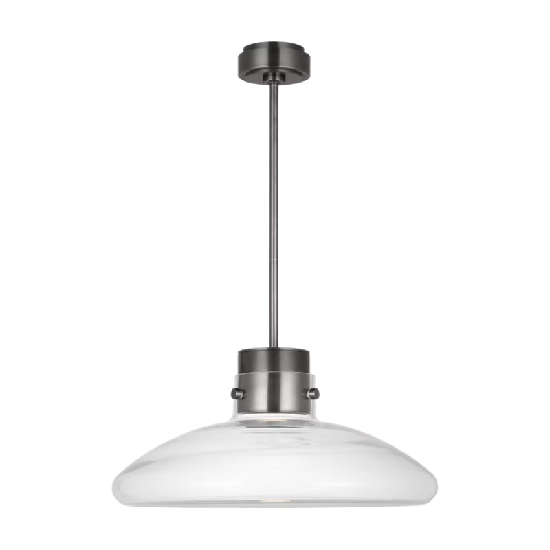 Visual Comfort AKPD593 Morgan 1-lt 22" LED Pendant - Burnished Bronze with Clear Glass