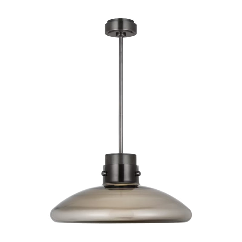 Visual Comfort AKPD593 Morgan 1-lt 22" LED Pendant - Burnished Bronze with Smoke Glass