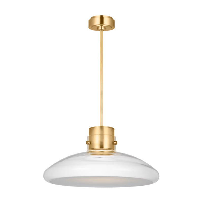 Visual Comfort AKPD593 Morgan 1-lt 22" LED Pendant - Hand-Rubbed Antique Brass with Clear Glass