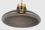 Visual Comfort AKPD593 Morgan 1-lt 22" LED Pendant - Hand-Rubbed Antique Brass with Smoke Glass