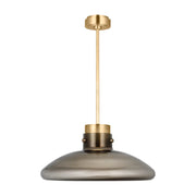 Visual Comfort AKPD593 Morgan 1-lt 22" LED Pendant - Hand-Rubbed Antique Brass with Smoke Glass