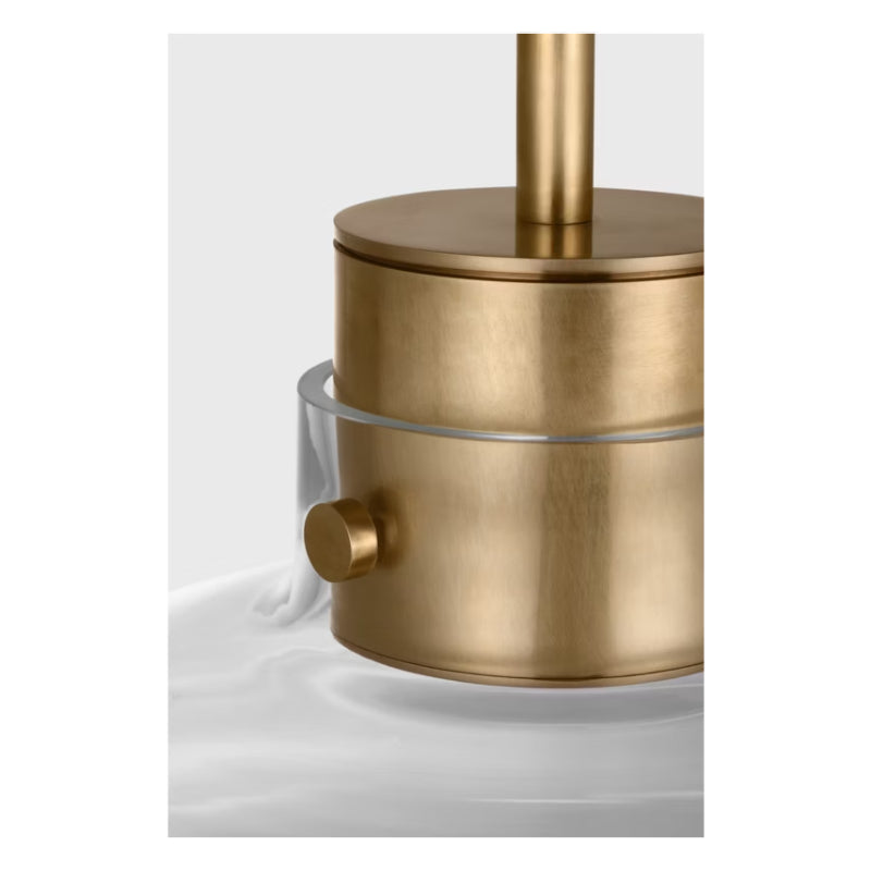 Visual Comfort AKPD594 Morgan 1-lt 16" LED Pendant - Hand-Rubbed Antique Brass with Clear Glass