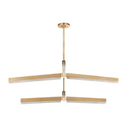 Visual Comfort KWCH704 Linea 4-lt 56" 2-Tier LED Chandelier - Hand Rubbed Antique Brass