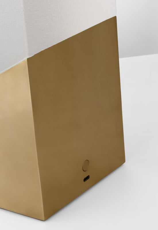 Visual Comfort KWTB60327 Pezzo 10" Tall LED Rechargeable Table Lamp - Hand Rubbed Antique Brass