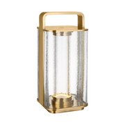 Visual Comfort KWTB61727 Flacara 1-lt 15" Tall LED Outdoor Rechargeable Lantern - Hand-Rubbed Antique Brass
