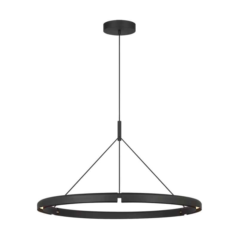 Visual Comfort PBCH80427 Cloak 1-lt 37" LED Chandelier-Nightshade Black