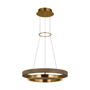 Tech 700GRC24 Grace 24 1-lt 24" LED Chandelier - Natural Brass/Weathered Oak