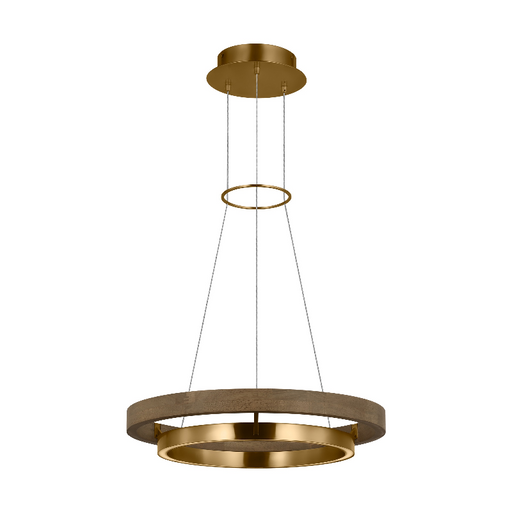 Tech 700GRC24 Grace 24 1-lt 24" LED Chandelier - Natural Brass/Weathered Oak