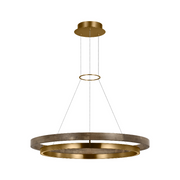 Tech 700GRC36 Grace 36" LED Chandelier - Natural Brass/Weathered Oak