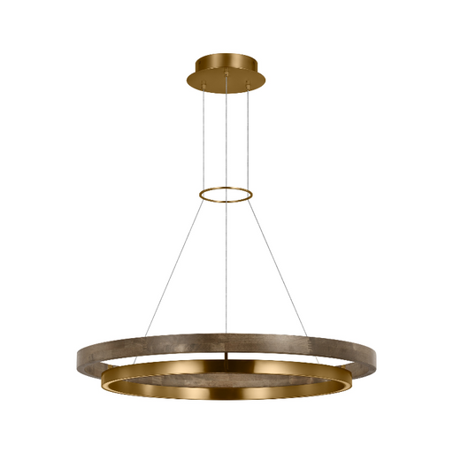 Tech 700GRC36 Grace 36" LED Chandelier - Natural Brass/Weathered Oak
