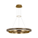 Tech 700GRC36 Grace 36" LED Chandelier - Natural Brass/Weathered Oak