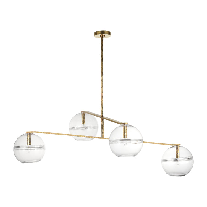 Visual Comfort SLCH355C-L Lowing 4-lt 59" LED Chandelier - Polished Antique Brass