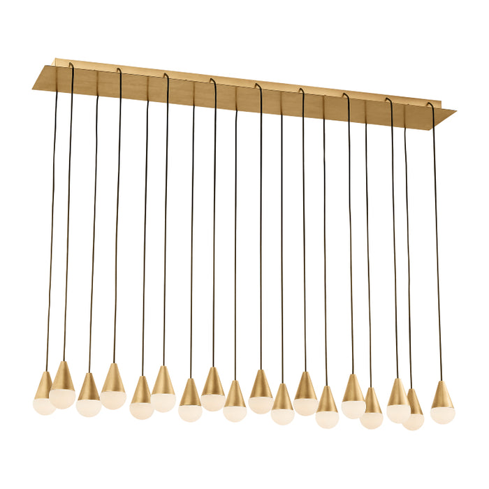 Visual Comfort SLCH516 Cupola Alabaster 18-lt 45" LED Chandelier - Hand Rubbed Antique Brass