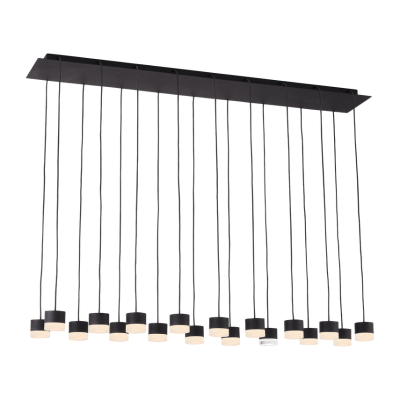 Visual Comfort SLCH523 Gable Alabaster 18-lt 45" LED Chandelier - Nightshade Black