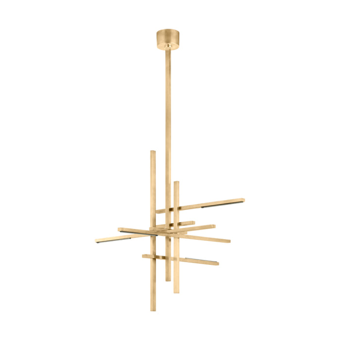 Visual Comfort SLCH561 Cityscape 36" LED Chandelier - Hand Rubbed Antique Brass