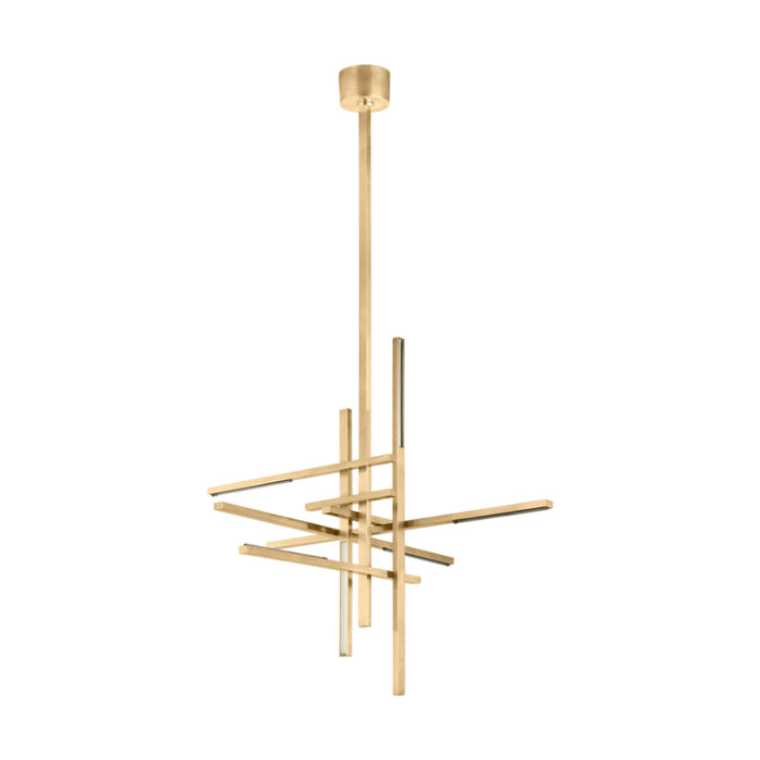 Visual Comfort SLCH561 Cityscape 36" LED Chandelier - Hand Rubbed Antique Brass
