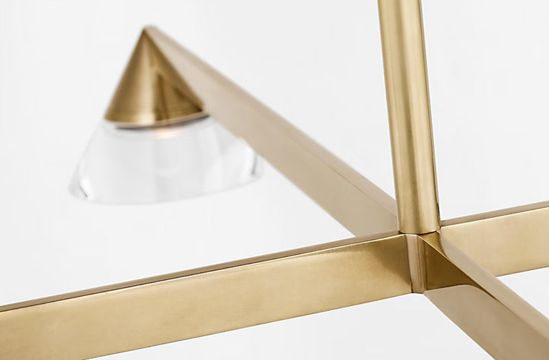 Visual Comfort SLCH75427 Midrand 4-lt 37" LED Chandelier - Hand Rubbed Antique Brass