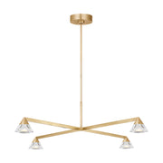 Visual Comfort SLCH75427 Midrand 4-lt 37" LED Chandelier - Hand Rubbed Antique Brass