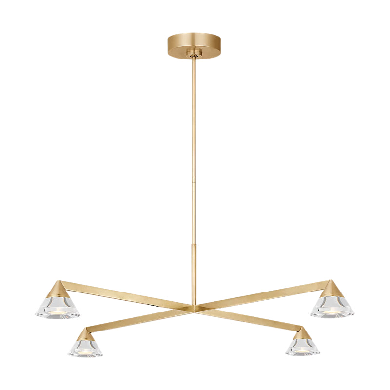 Visual Comfort SLCH75427 Midrand 4-lt 37" LED Chandelier - Hand Rubbed Antique Brass