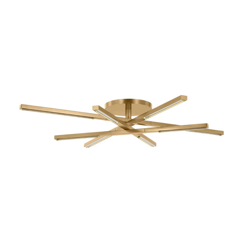 Visual Comfort SLFM56727 Cityscape 8-lt 36" LED Flush Mount - Hand-Rubbed Antique Brass