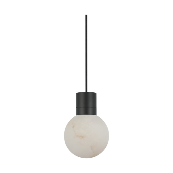 Visual Comfort SLPD541 Mina Alabaster 1-lt 5" LED Pendant - Black/Black cord