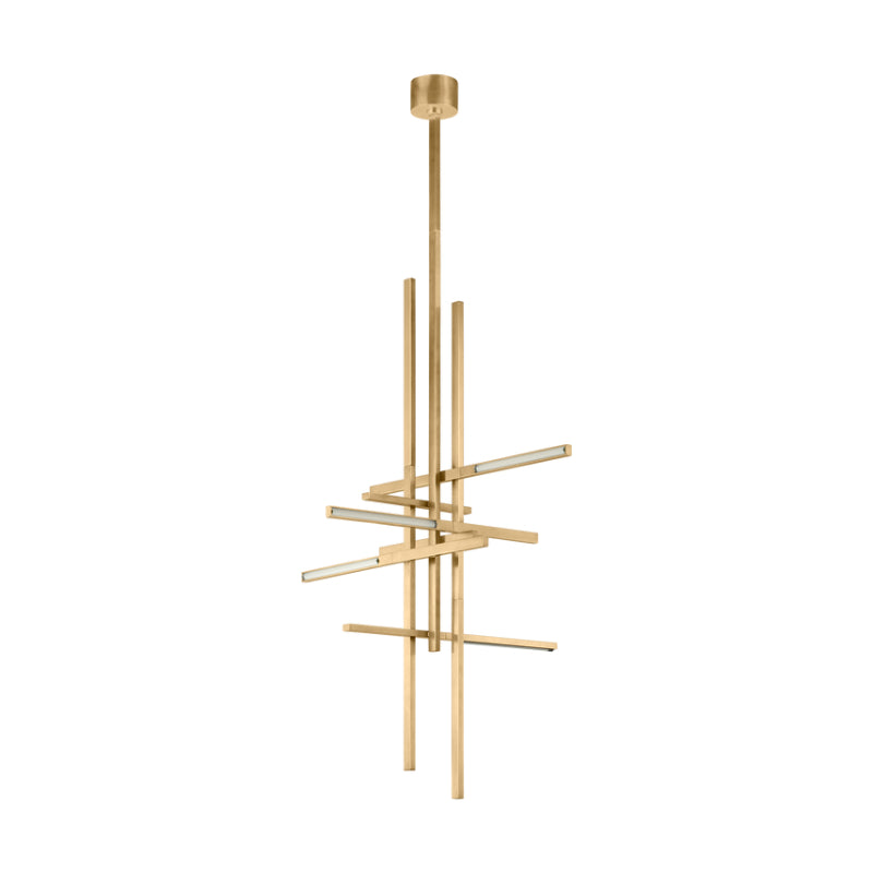 Visual Comfort SLPD563 Cityscape 36" LED Pendant - Hand Rubbed Antique Brass