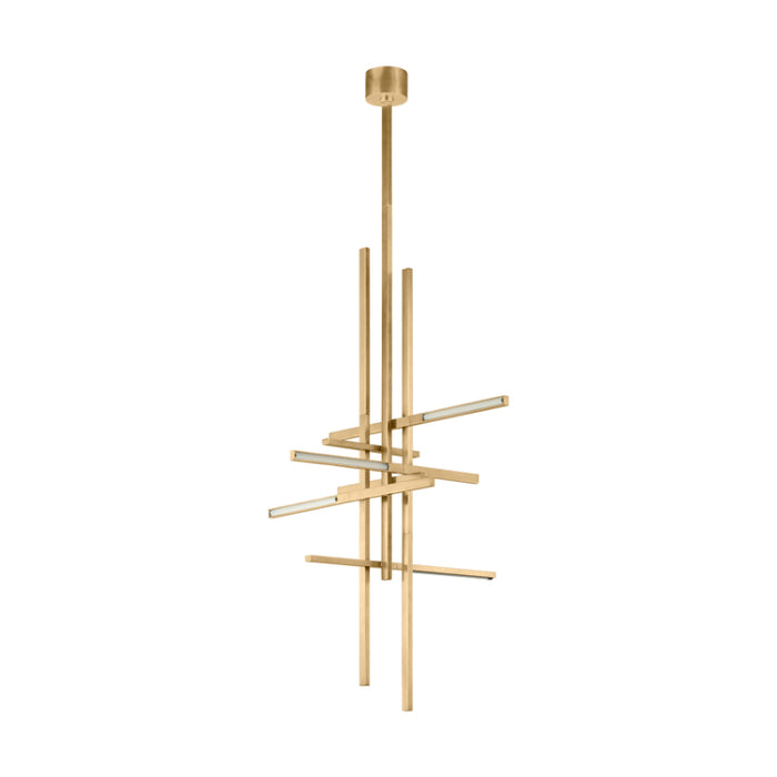 Visual Comfort SLPD563 Cityscape 36" LED Pendant - Hand Rubbed Antique Brass