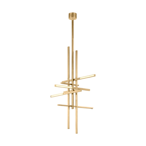 Visual Comfort SLPD563 Cityscape 36" LED Pendant - Hand Rubbed Antique Brass