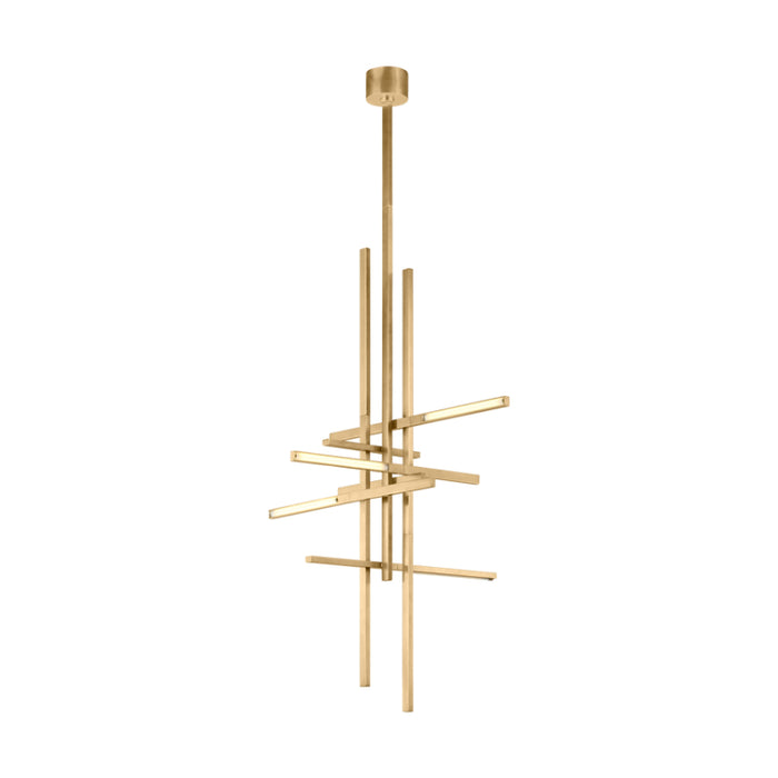 Visual Comfort SLPD563 Cityscape 36" LED Pendant - Hand Rubbed Antique Brass
