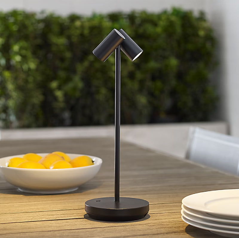 Visual Comfort SLTB27027 Doppia 2-lt 15" Tall LED Table Lamp - Black