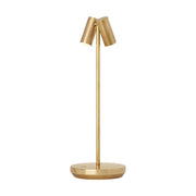 Visual Comfort SLTB27027 Doppia 2-lt 15" Tall LED Table Lamp - Natural Brass